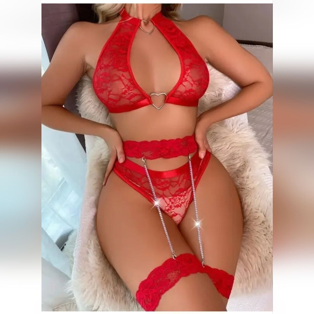 Women's Sexy Lingerie Lace Babydoll Bra Thong Set Sleepwear Underwear Nightwear